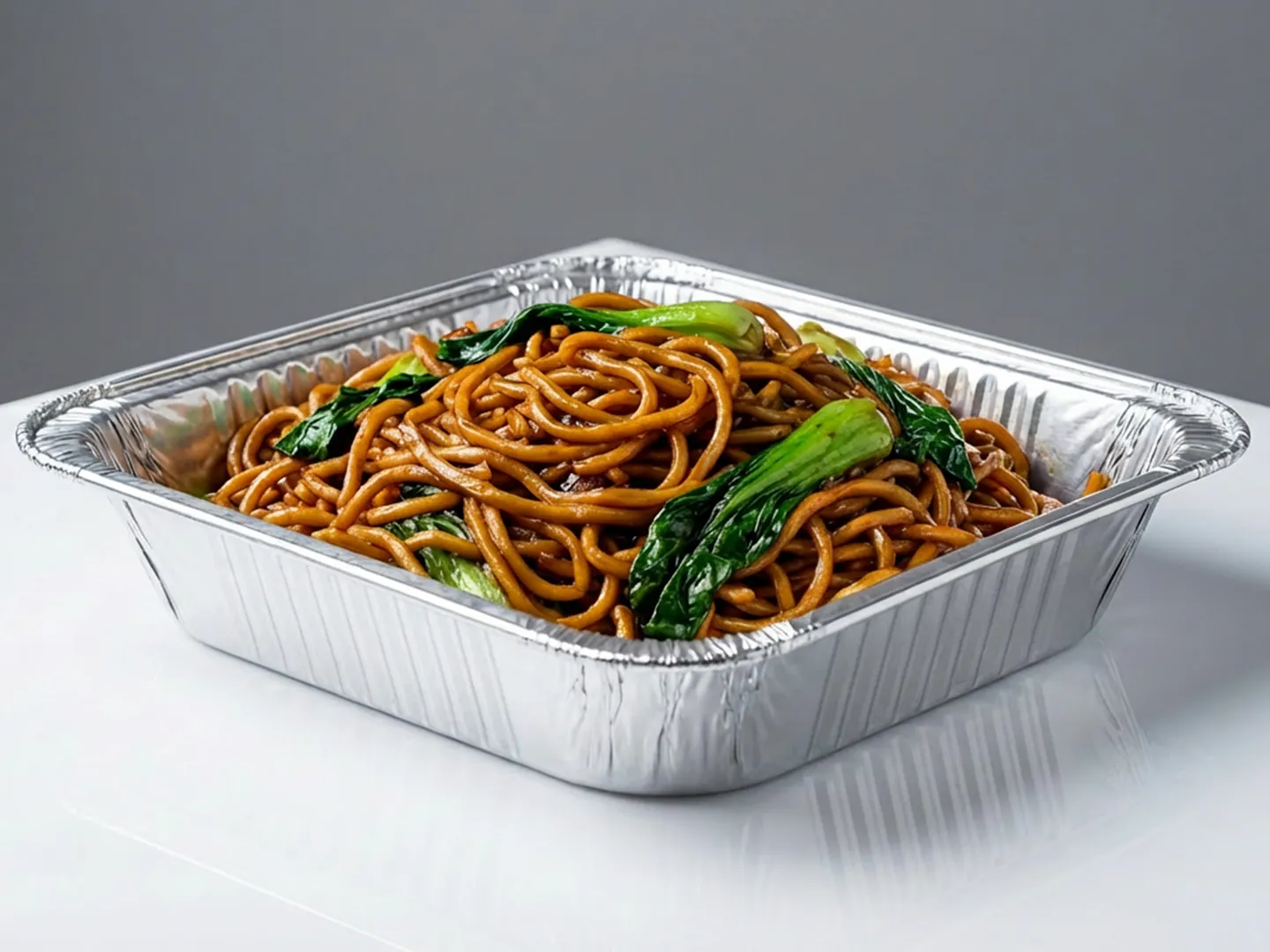 Savory Shanghai noodles with greens at InstaFoodz, a Chinese Restaurant in Philadelphia