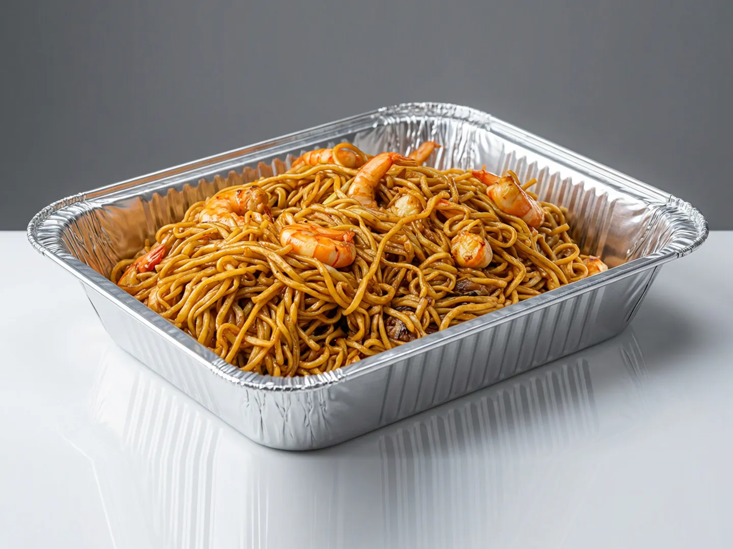 Savory shrimp yi mien at InstaFoodz, a Chinese Restaurant in Philadelphia